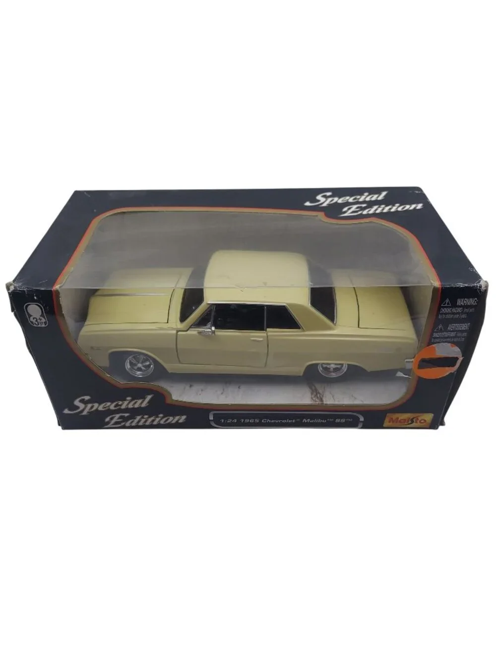 Maisto 1965 Chevrolet Malibu SS Die Cast 1:24 Cream Yellow Special Edition NIB